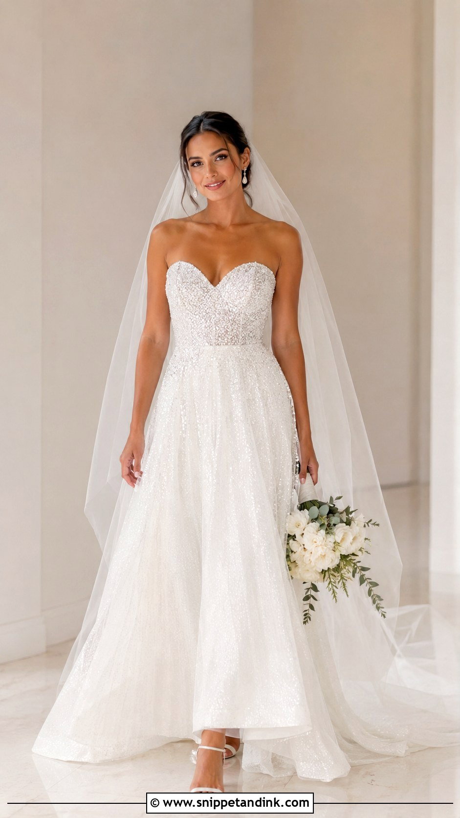 Strapless Sequin Wedding Dress - Snippet and Ink - 25 Sequin Wedding Dress Ideas