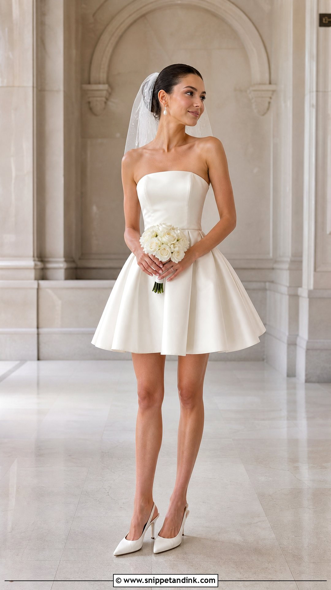 Strapless Short Satin Wedding Dress - Snippet and Ink - 20 Short Satin Wedding Dress Ideas