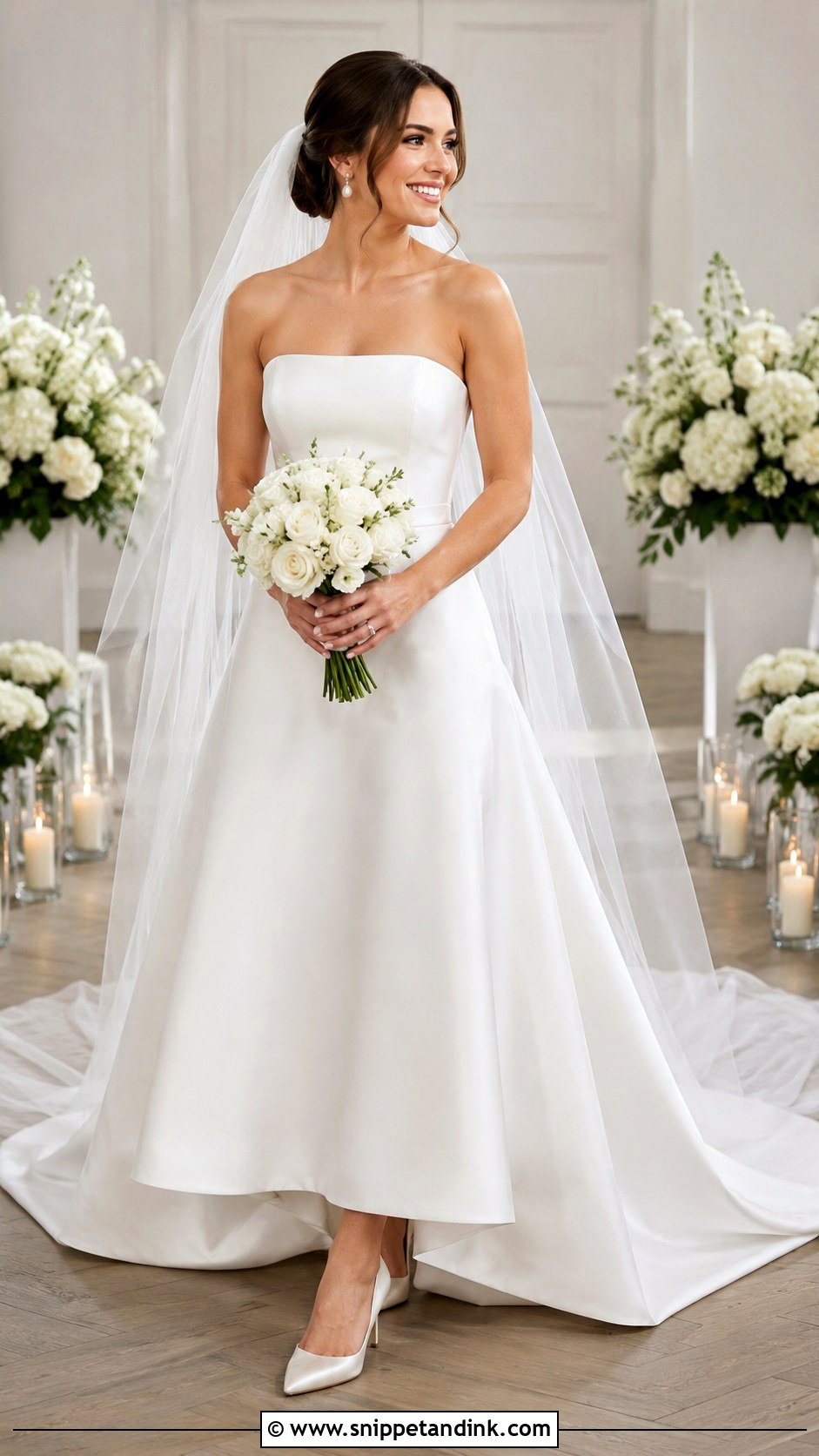 Strapless Short Train A Line Wedding Dress - Snippet and Ink - 25 Strapless a Line Wedding Dress Ideas
