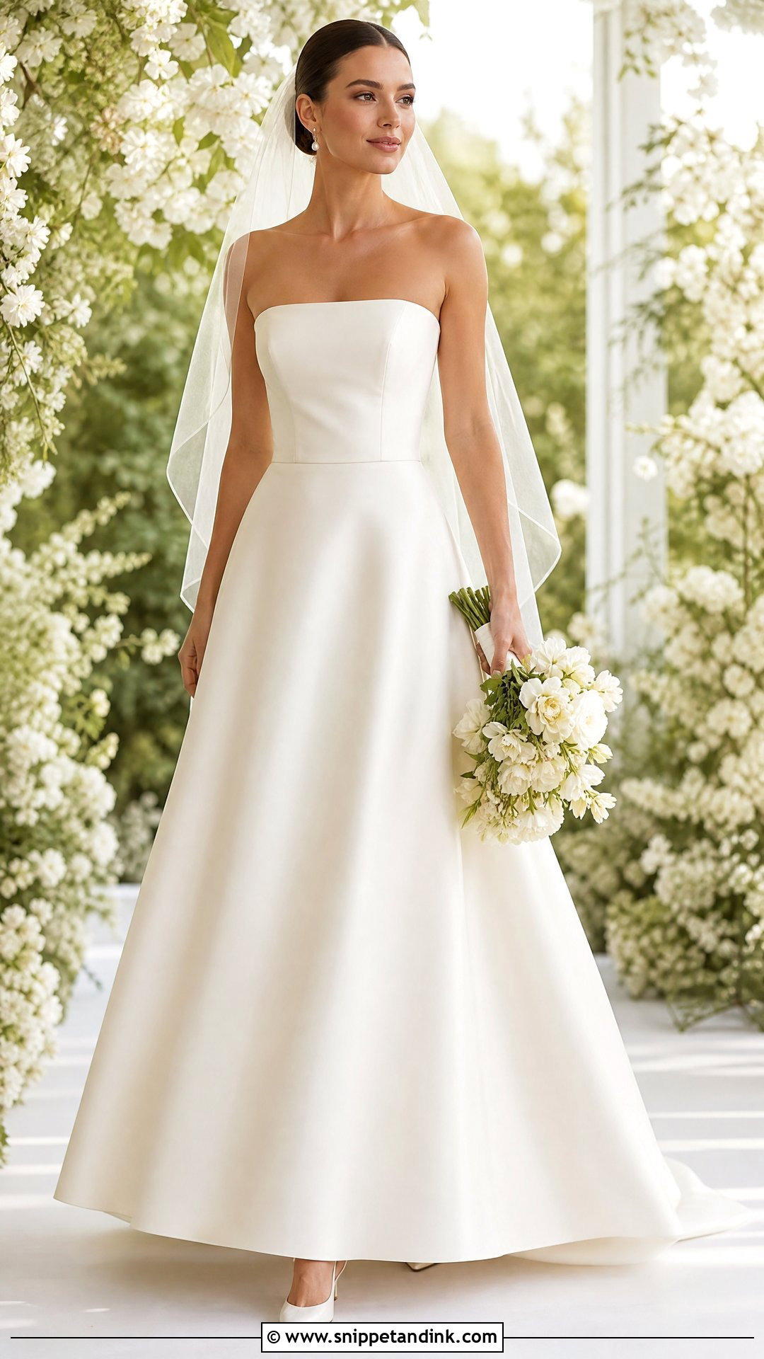 Strapless Silk A Line Wedding Dress - Snippet and Ink - 20 Strapless Silk Wedding Dress Ideas