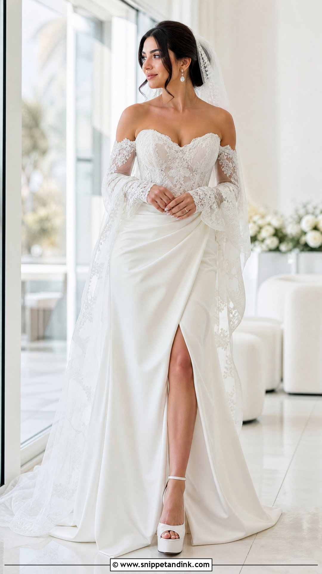 Strapless Silk And Lace Wedding Dress - Snippet and Ink - 25 Silk and Lace Wedding Dress Ideas