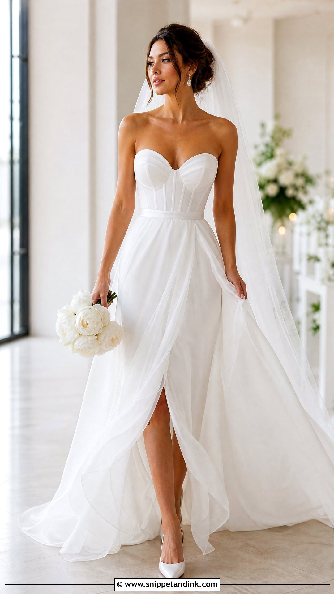 Strapless Silk Chiffon Wedding Dress - Snippet and Ink - 20 Silk Chiffon Wedding Dress Ideas