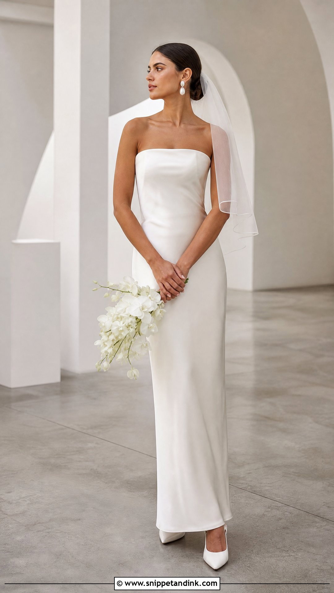 Strapless Silk Column Wedding Dress - Snippet and Ink - 20 Strapless Silk Wedding Dress Ideas