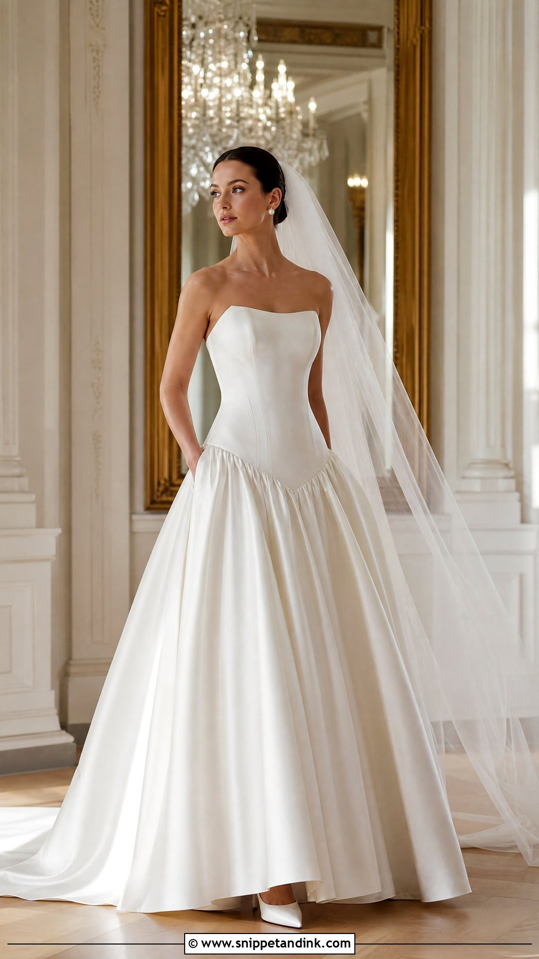 Strapless Silk Drop Waist Wedding Dress - Snippet and Ink - 20 Silk Drop Waist Wedding Dress Ideas