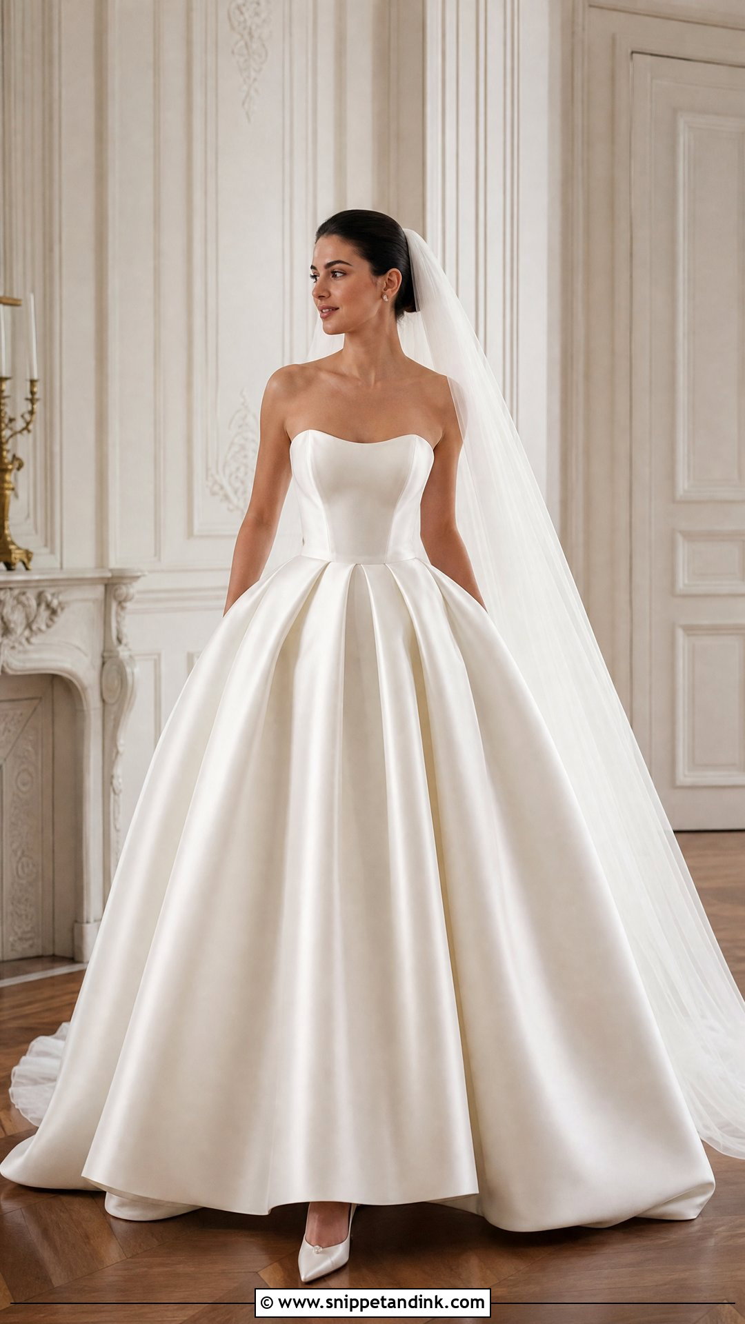 Strapless Silk Satin Ball Gown Wedding Dress - Snippet and Ink - 20 Silk Satin Wedding Dresses