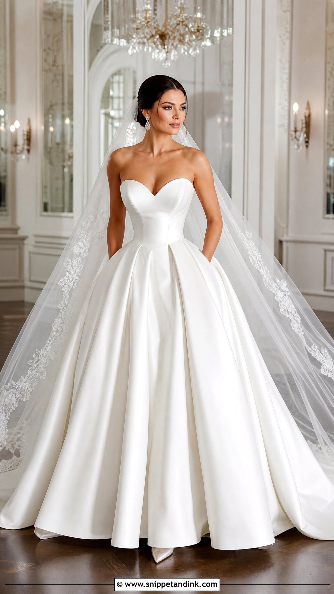 Strapless Silk Sweetheart Ball Gown - Snippet and Ink - 20 Strapless Silk Wedding Dress Ideas
