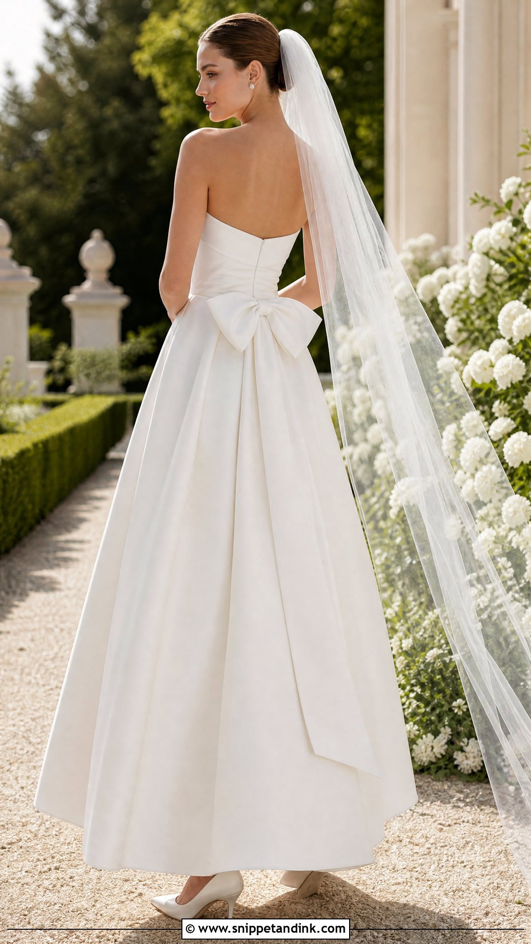 Strapless Silk Wedding Dress With Back Bow - Snippet and Ink - 20 Strapless Silk Wedding Dress Ideas