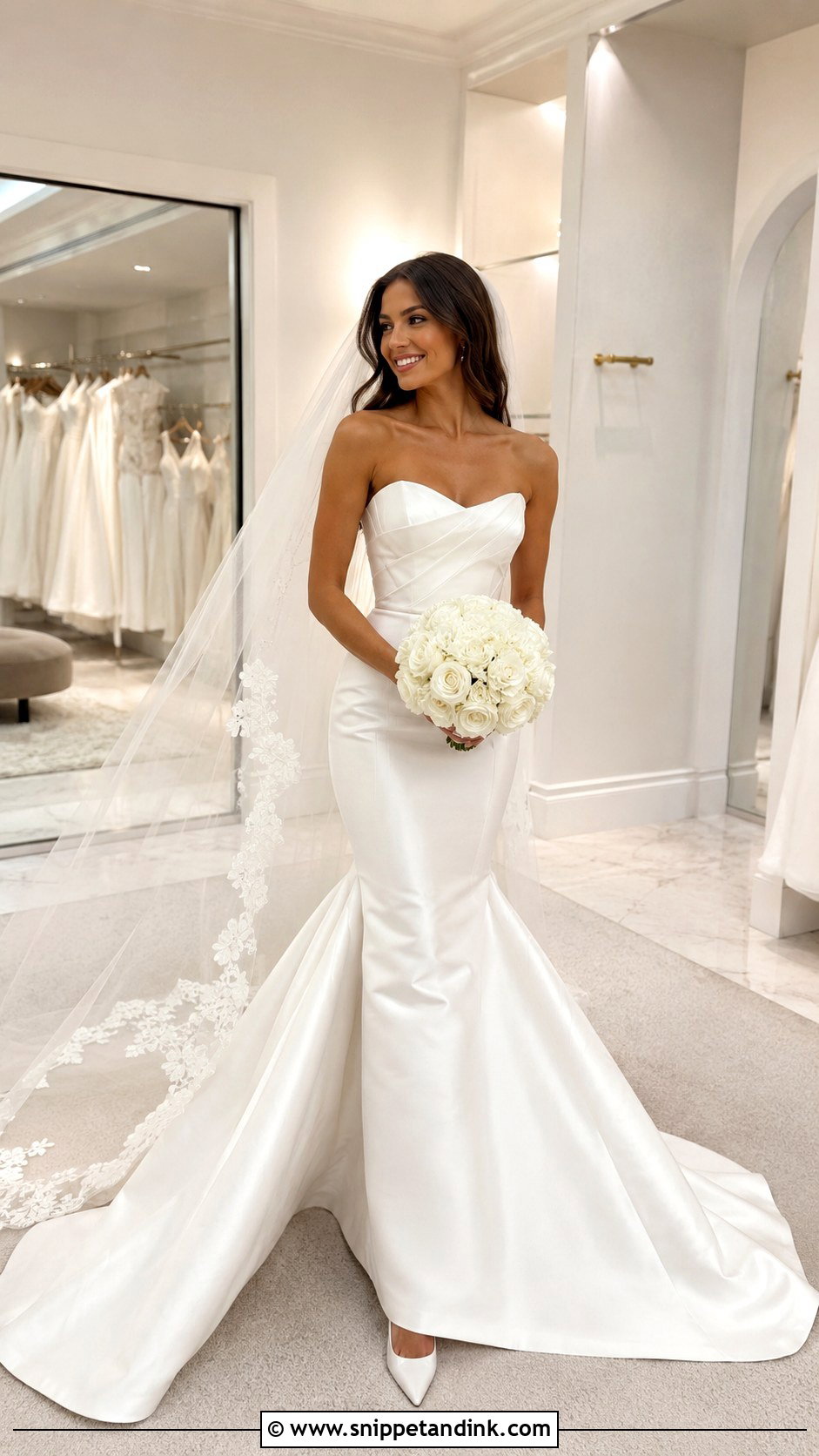Strapless Siren Wedding Dress - Snippet and Ink - 30 Siren Wedding Dress Ideas