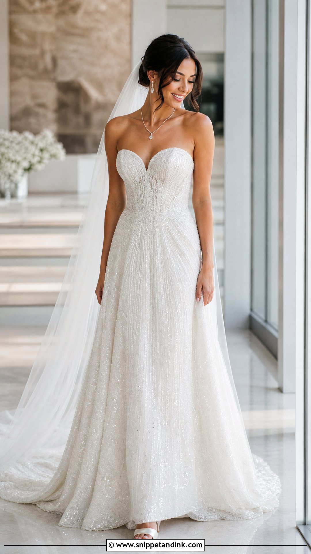 Strapless Sparkle Wedding Dress - Snippet and Ink - 20 Sparkle Wedding Dresses