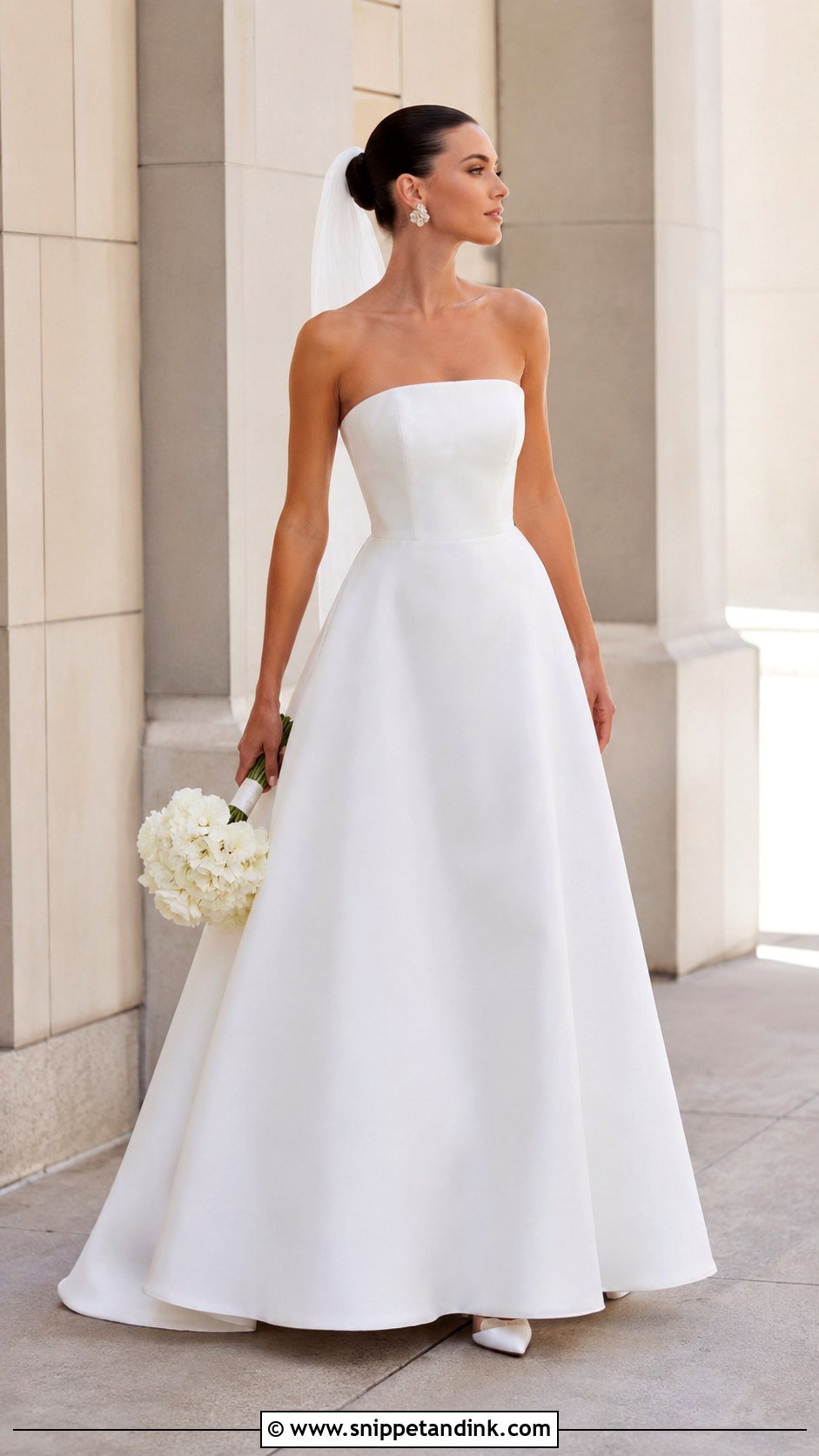 Strapless Straight Neck A Line Wedding Dress - Snippet and Ink - 25 Strapless a Line Wedding Dress Ideas