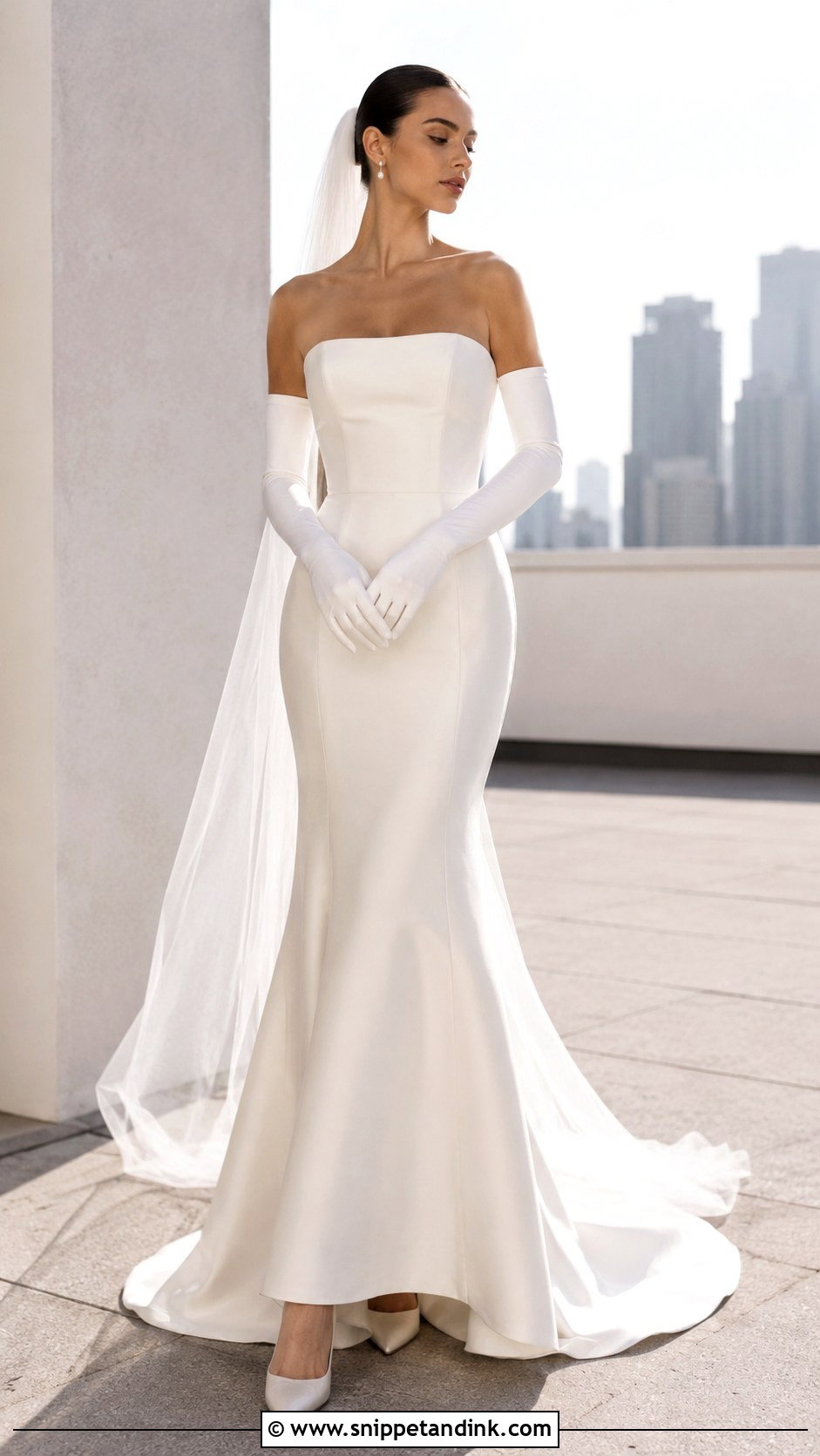 Strapless Straight Neck Mermaid Wedding Dress - Snippet and Ink - 25 Strapless Mermaid Wedding Dress Ideas
