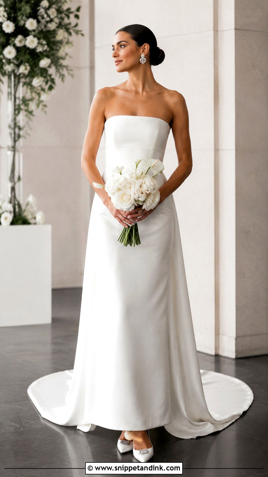 Strapless Straight Neck Wedding Dress - Snippet and Ink - 30 Strapless Wedding Dresses