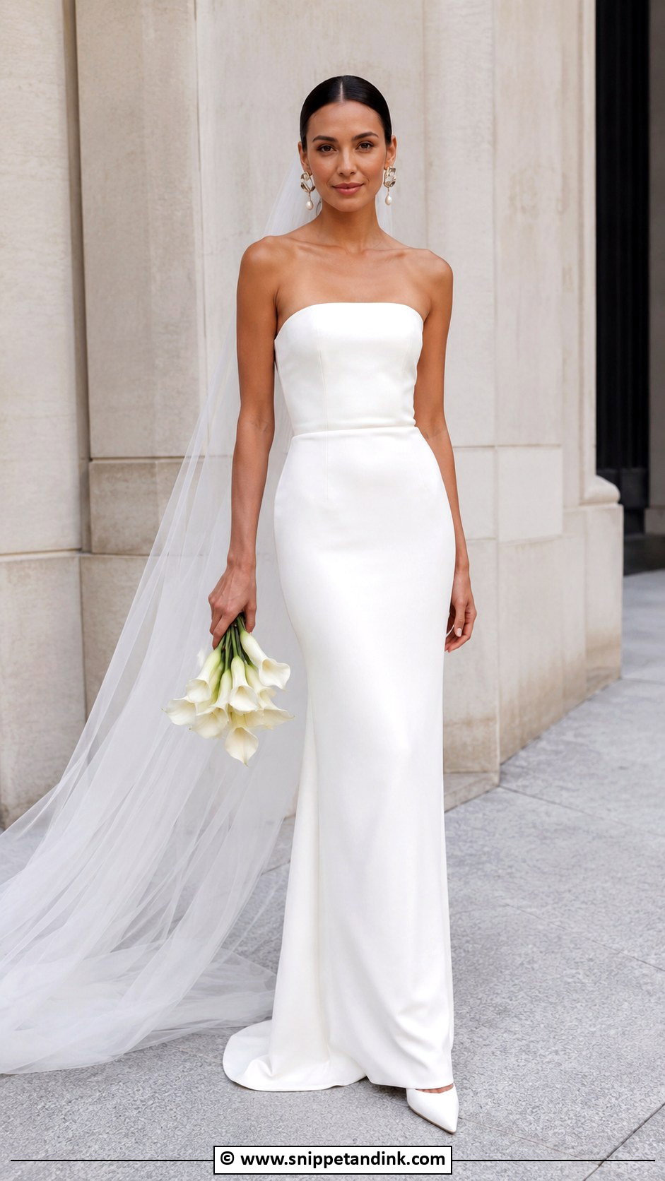 Strapless Straight Neck Wedding Dress - Snippet and Ink - 35 Strapless Wedding Dress Ideas