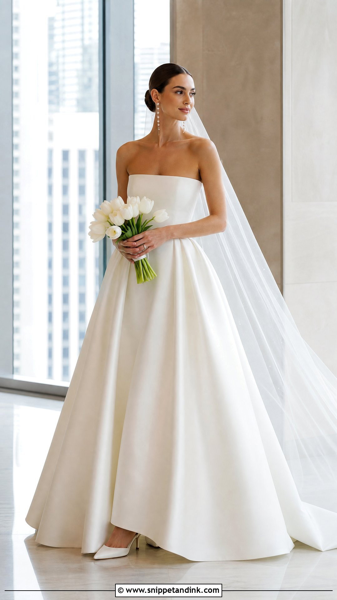 Strapless Straight Neckline Ballgown Wedding Dress - Snippet and Ink - 20 Strapless Ballgown Wedding Dress Ideas