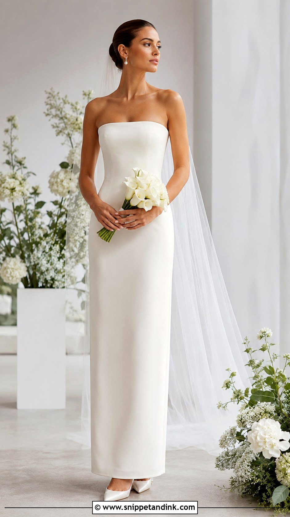 Strapless Straight Wedding Dress - Snippet and Ink - 25 Straight Wedding Dress Ideas