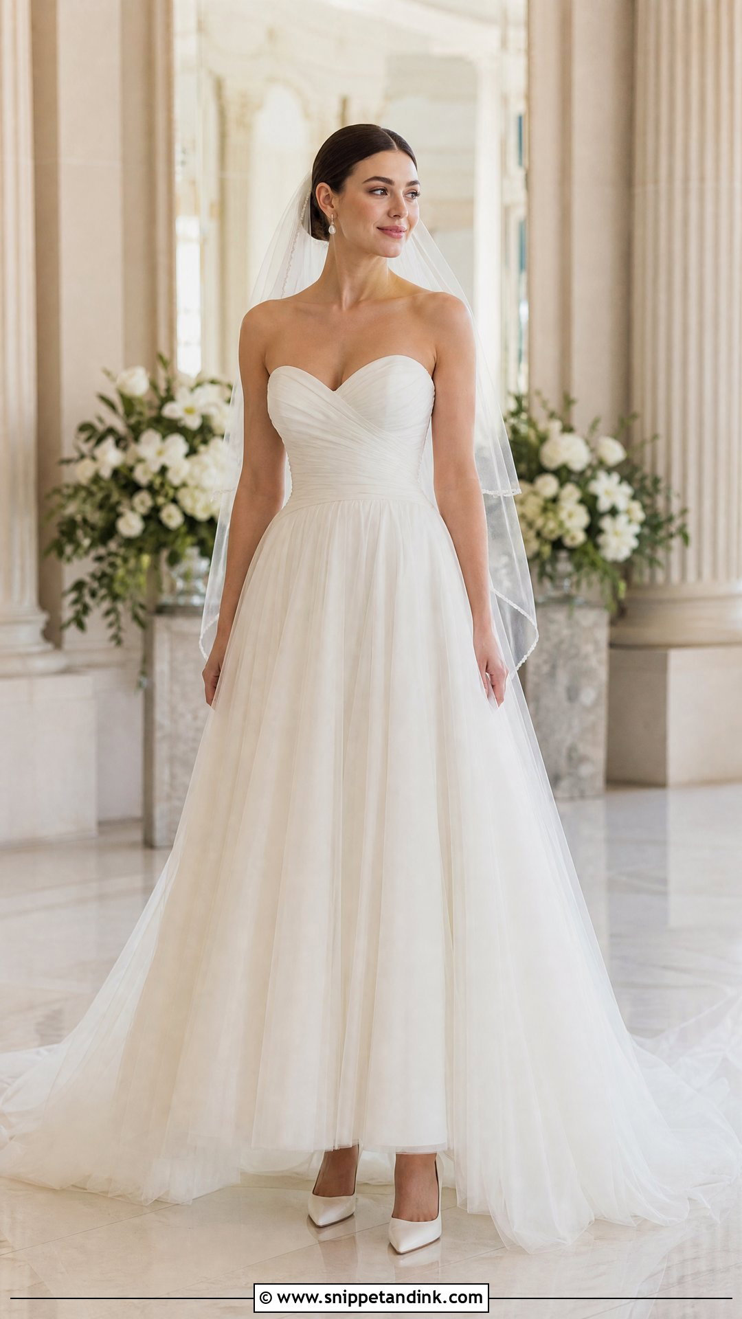 Strapless Sweetheart A Line Wedding Dress - Snippet and Ink - 20 Wedding Dresses for Small Chest