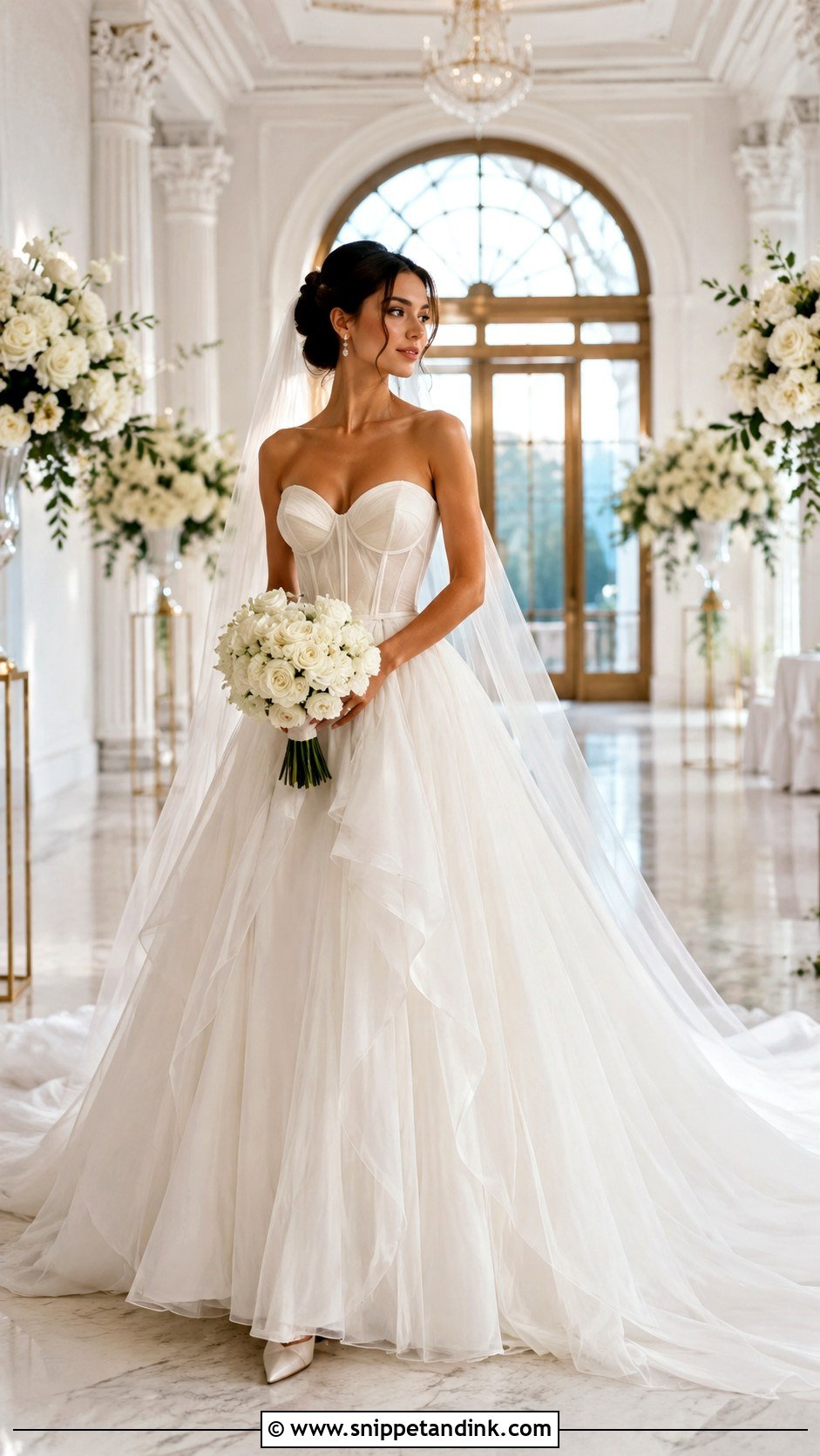 Strapless Sweetheart Ball Gown Wedding Dress With Long Train - Snippet and Ink - 20 Big Wedding Dresses Ball Gown Long Train