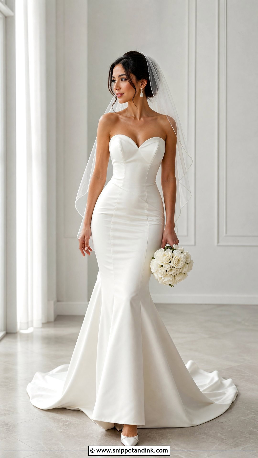 Strapless Sweetheart Mermaid Wedding Dress - Snippet and Ink - 20 Wedding Dresses for Hourglass Shape