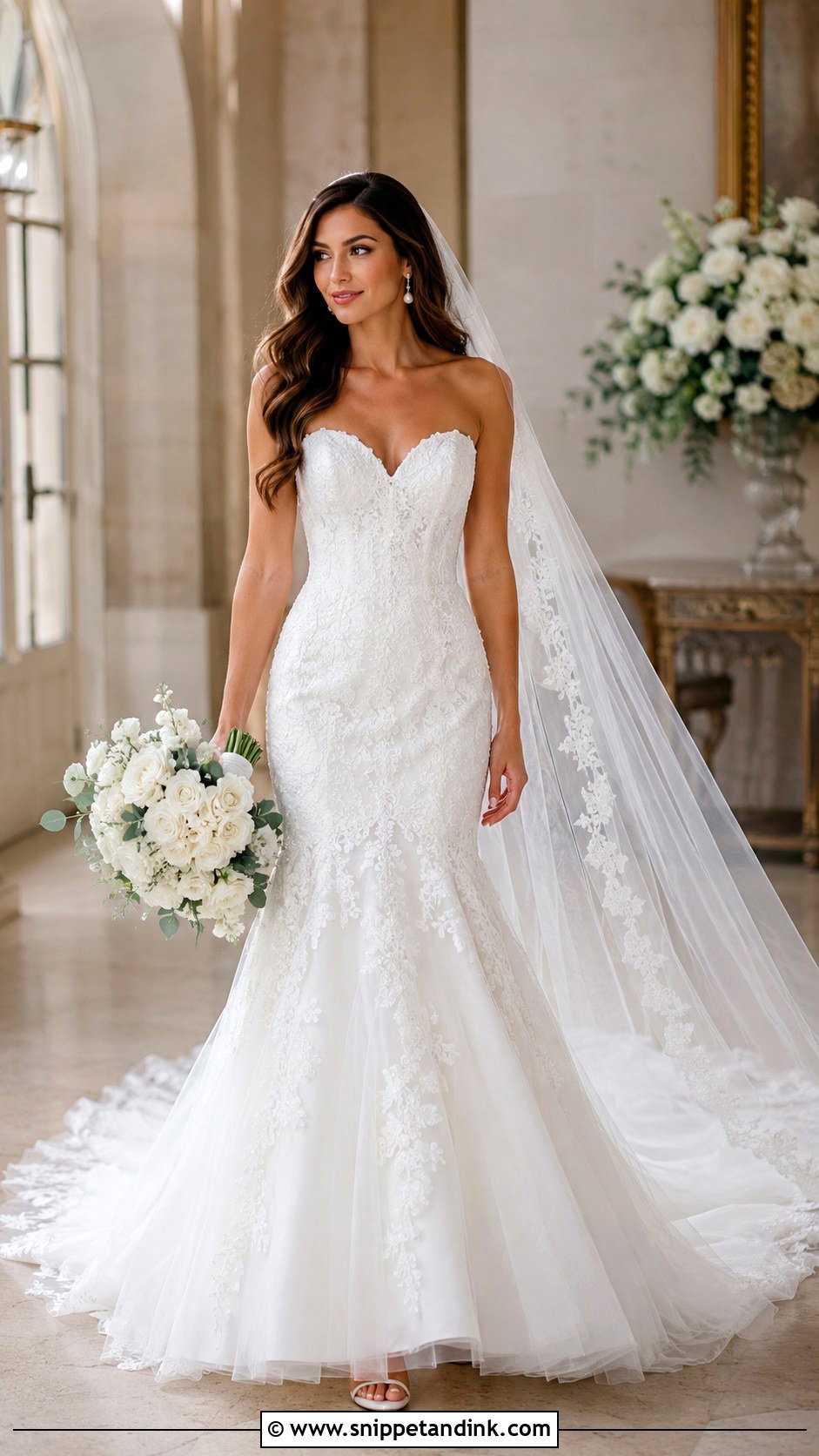 Strapless Sweetheart Mermaid Wedding Dress - Snippet and Ink - 25 Strapless Mermaid Wedding Dress Ideas