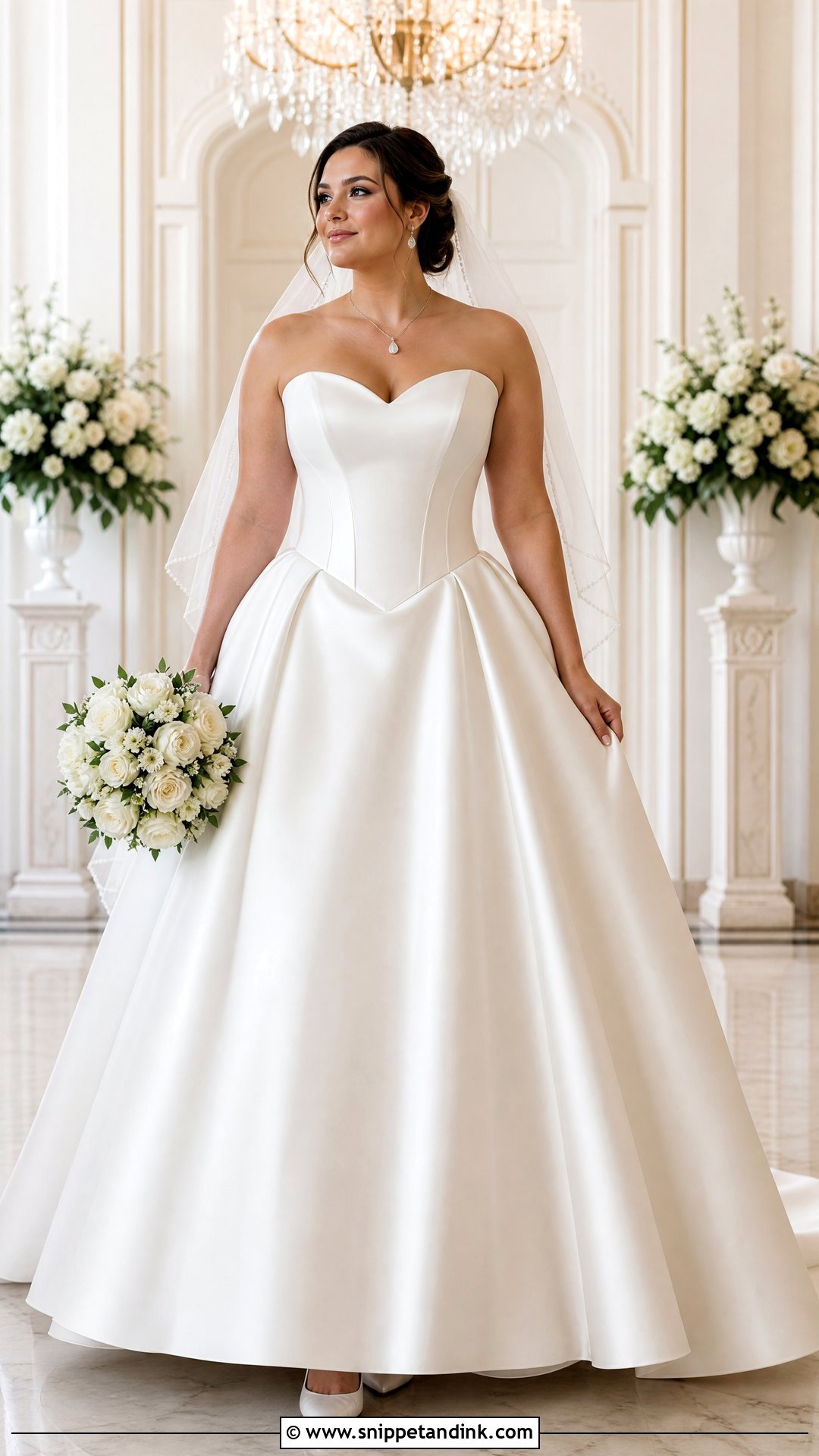 Strapless Sweetheart Mikado Wedding Dress for Broad Shoulders - Snippet and Ink - 20 Wedding Dresses for Broad Shoulders