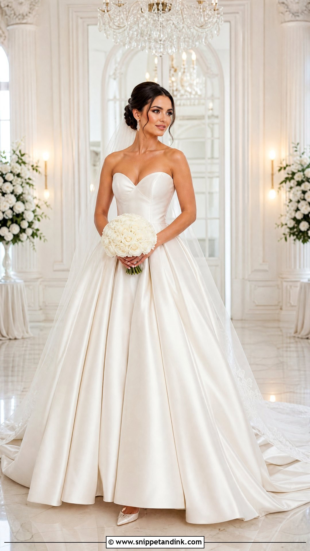 Strapless Sweetheart Princess Satin Wedding Dress - Snippet and Ink - 20 Princess Satin Wedding Dresses