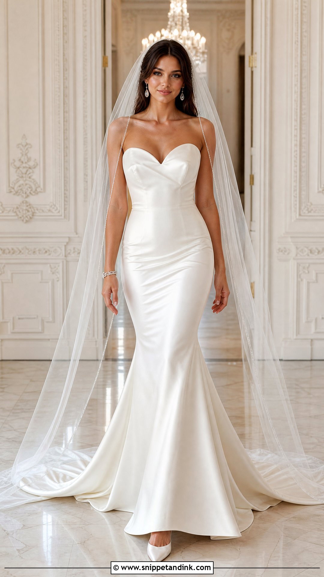 Strapless Sweetheart Satin Mermaid Bridal Gown - Snippet and Ink - 20 Satin Bridal Gown Mermaid Ideas