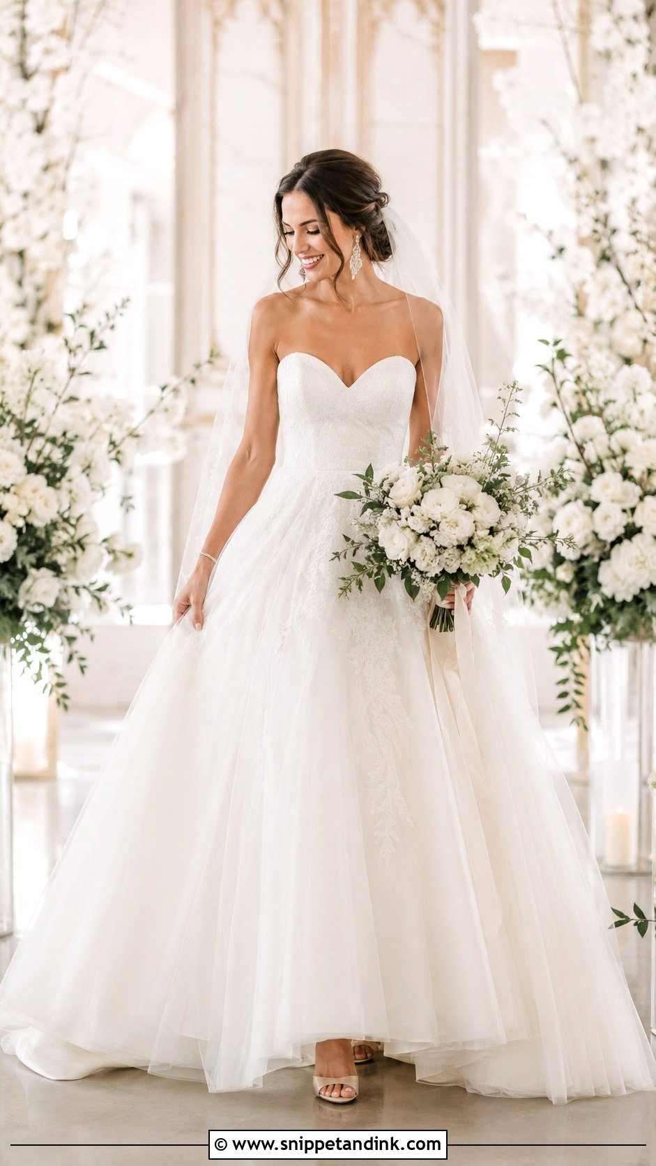 Strapless Sweetheart Wedding Dress - Snippet and Ink - 30 Strapless Wedding Dresses