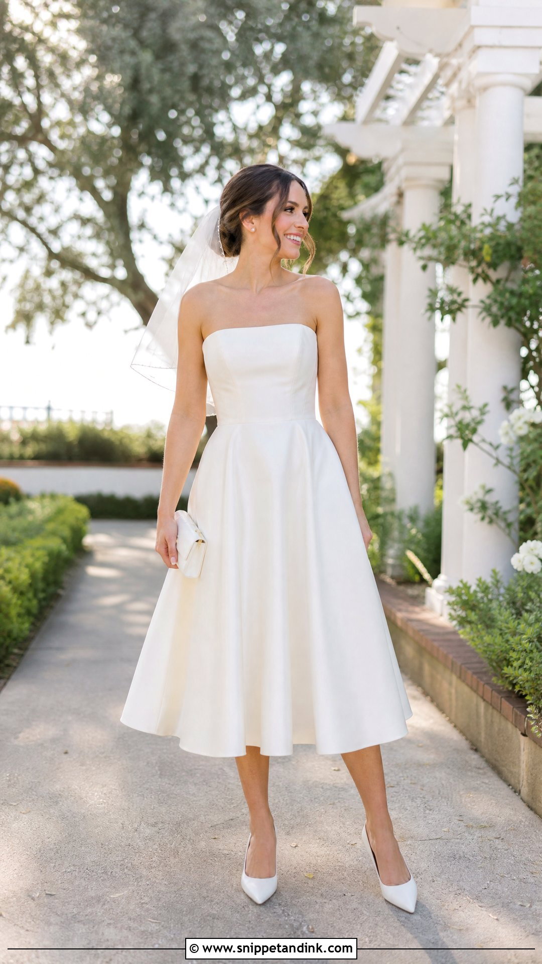 Strapless Tea Length Wedding Dress - Snippet and Ink - 25 Simple Strapless Wedding Dress Ideas