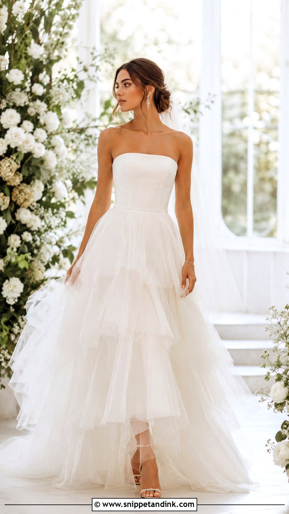 Strapless Top And Tiered Skirt Wedding Dress - Snippet and Ink - 25 Top and Skirt Wedding Dress Ideas