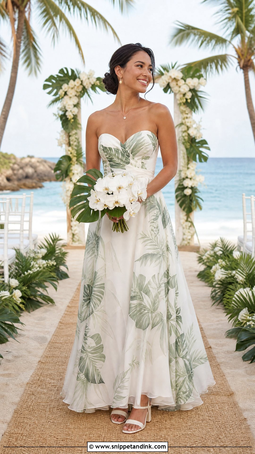 Strapless Tropical Wedding Dress - Snippet and Ink - 20 Tropical Wedding Dresses