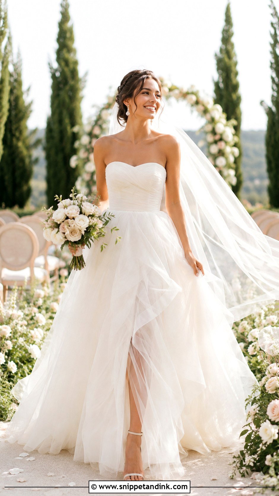 Strapless Tulle A Line Wedding Dress - Snippet and Ink - 25 Strapless a Line Wedding Dress Ideas