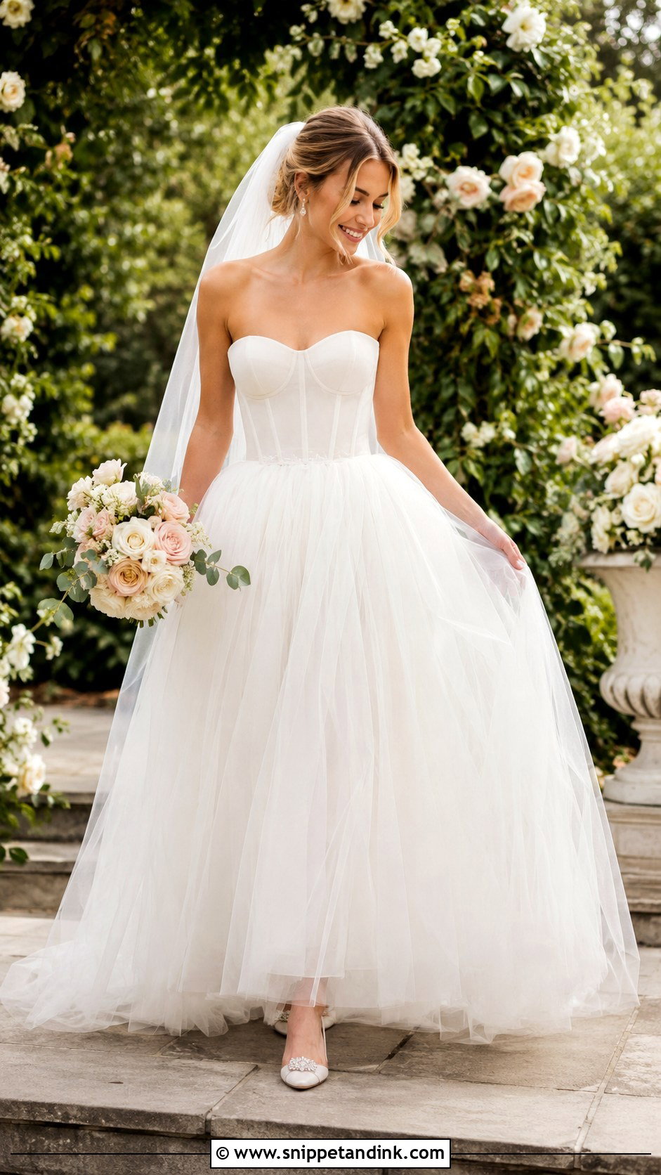 Strapless Tulle Wedding Dress - Snippet and Ink - 30 Strapless Wedding Dresses