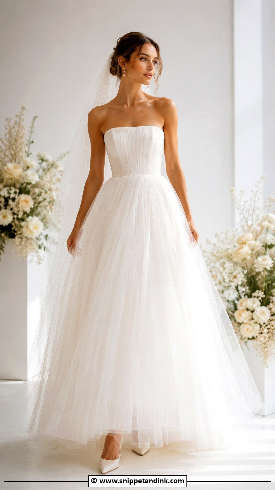 Strapless Tulle Wedding Dress - Snippet and Ink - 30 Tulle Wedding Dress Ideas