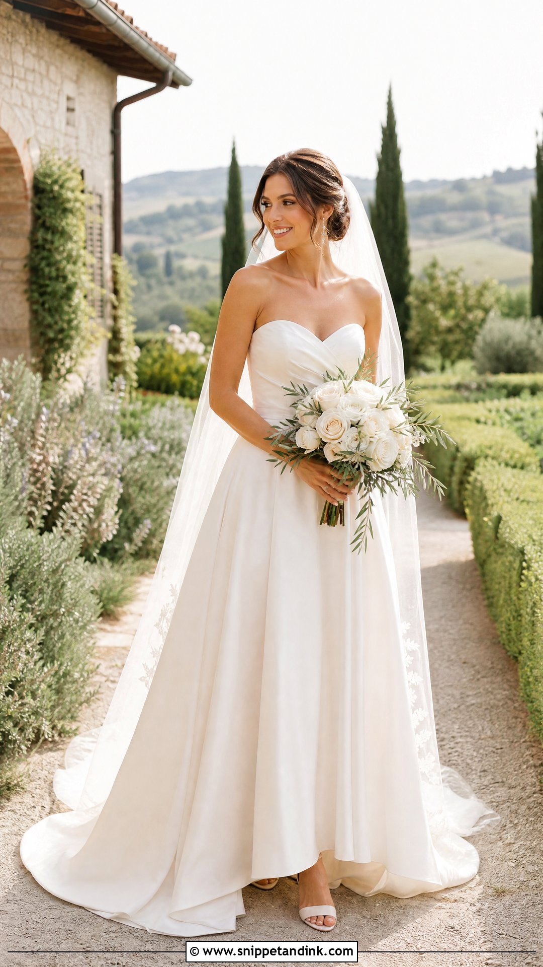 Strapless Tuscan Wedding Dress - Snippet and Ink - 20 Tuscan Wedding Dress Ideas