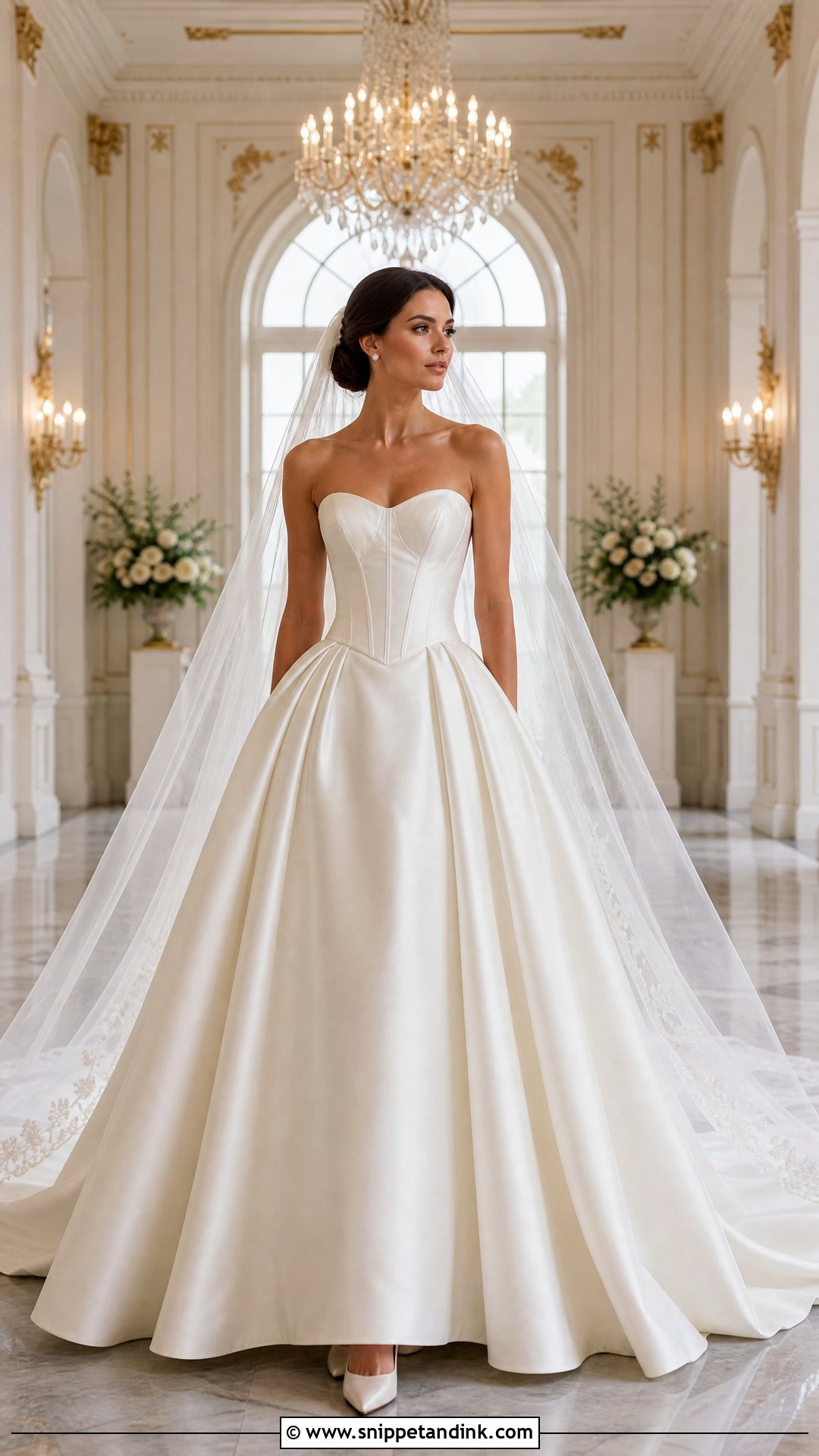 Strapless Wedding Corset Top With Ball Gown Skirt - Snippet and Ink - 20 Wedding Corset Top Ideas