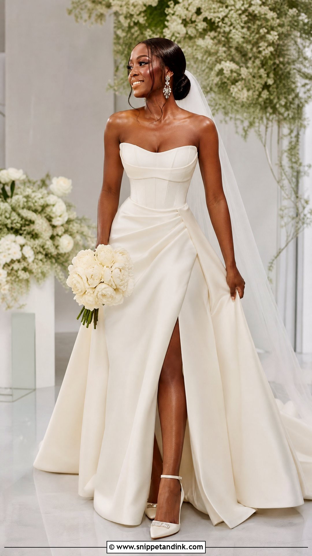 Strapless Wedding Dress - Snippet and Ink - 25 Black People Wedding Dresses