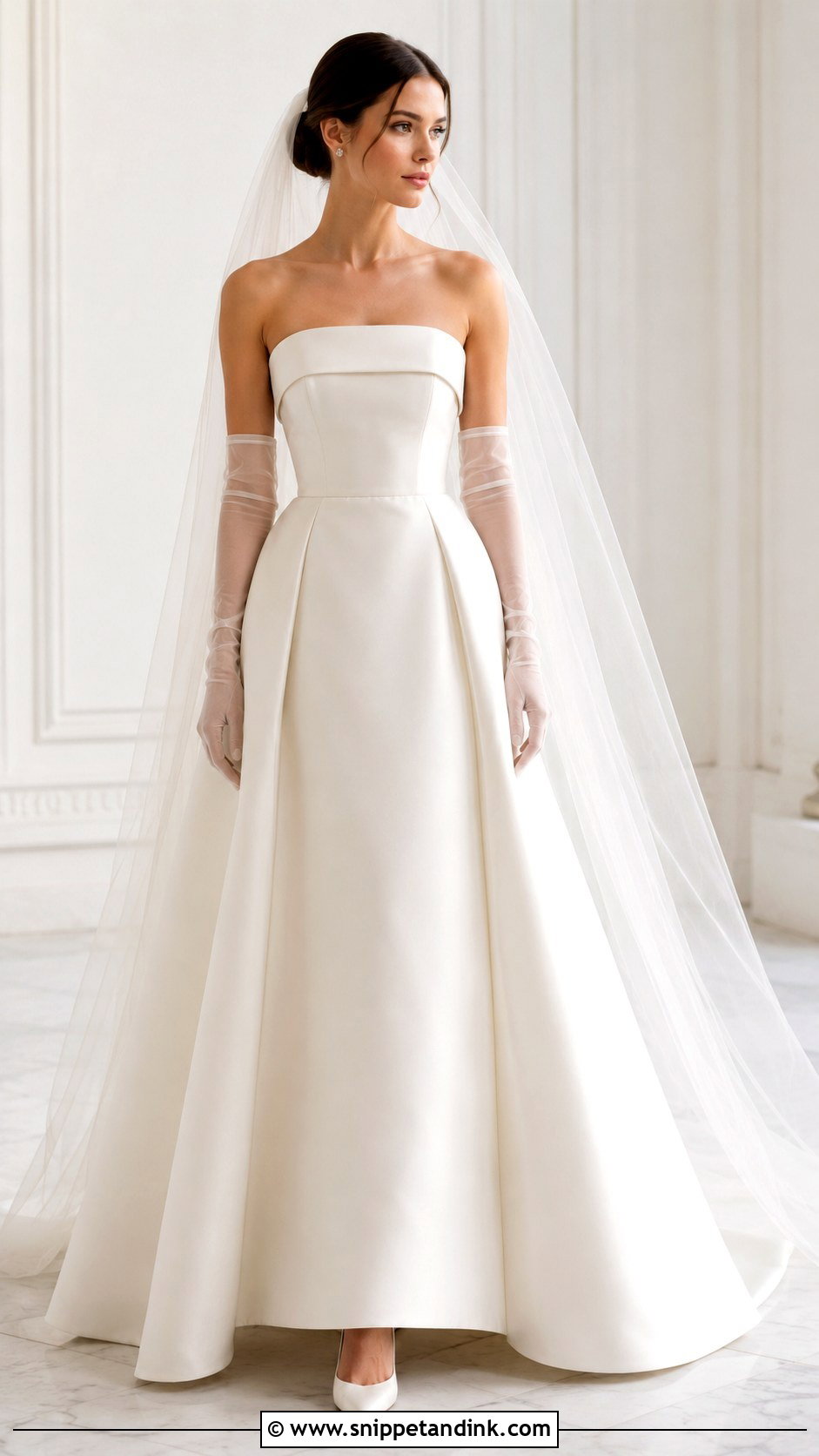 Strapless Wedding Dress - Snippet and Ink - 25 Hayley Bieber Wedding Dress Ideas