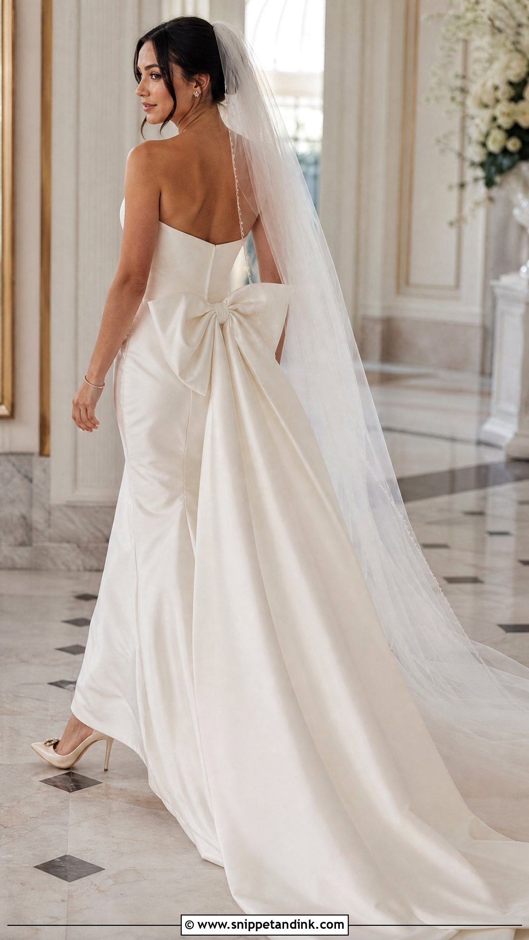 Strapless Wedding Dress With Bow Train - Snippet and Ink - 20 Wedding Dress with Bows Ideas