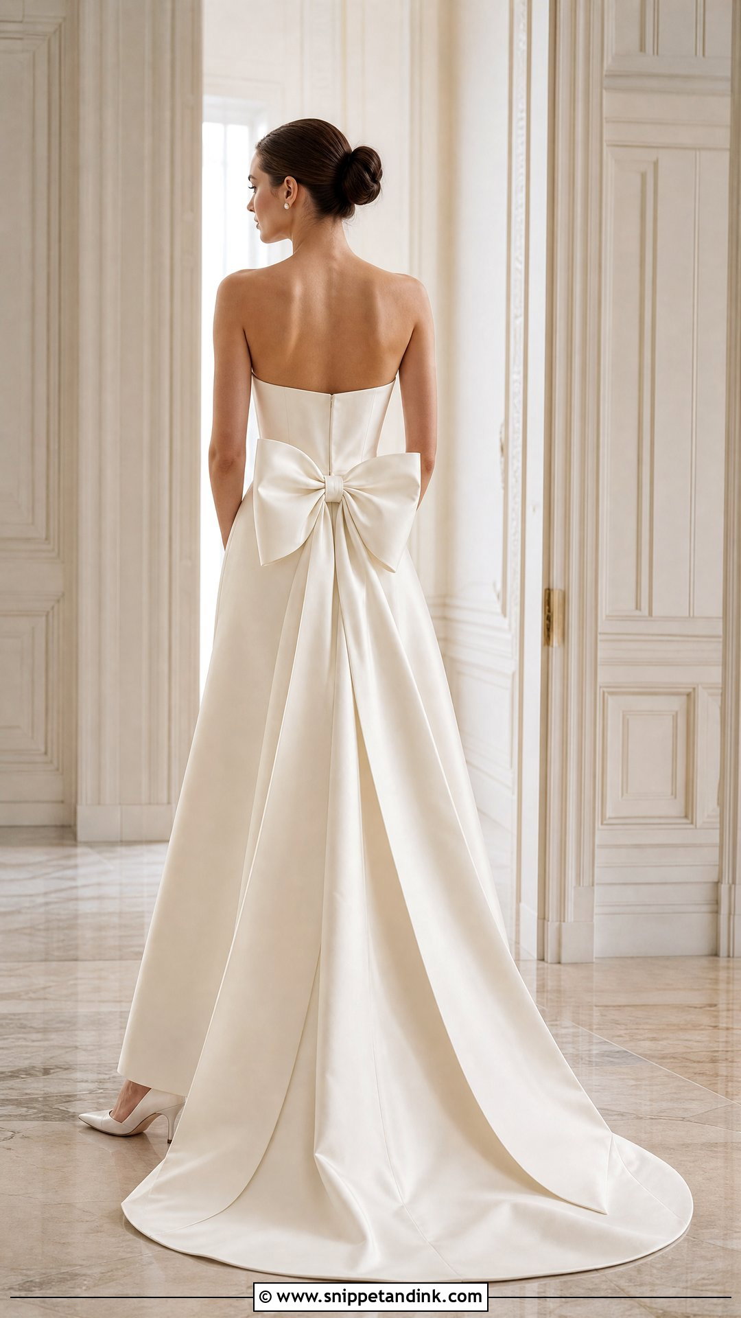 Strapless Wedding Dress With Bow Train - Snippet and Ink - 25 Wedding Dress with Train Ideas