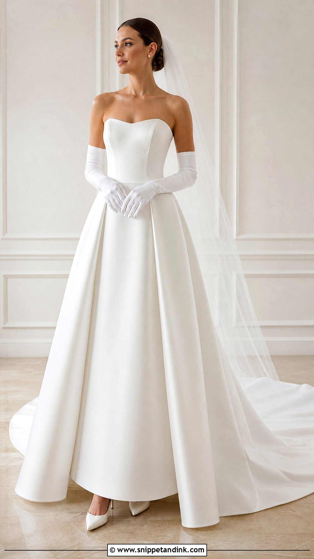 Strapless Wedding Dress With Chapel Train - Snippet and Ink - 20 Wedding Dresses with Train