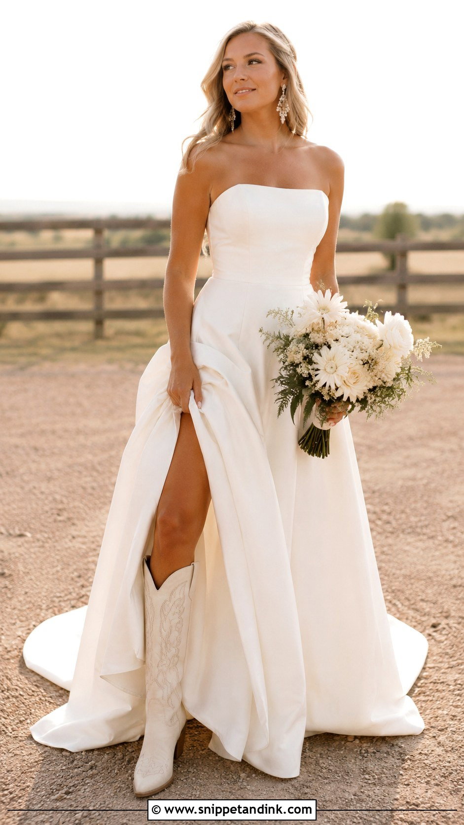 Strapless Wedding Dress With Cowboy Boots - Snippet and Ink - 25 Wedding Dress with Cowboy Boots Ideas