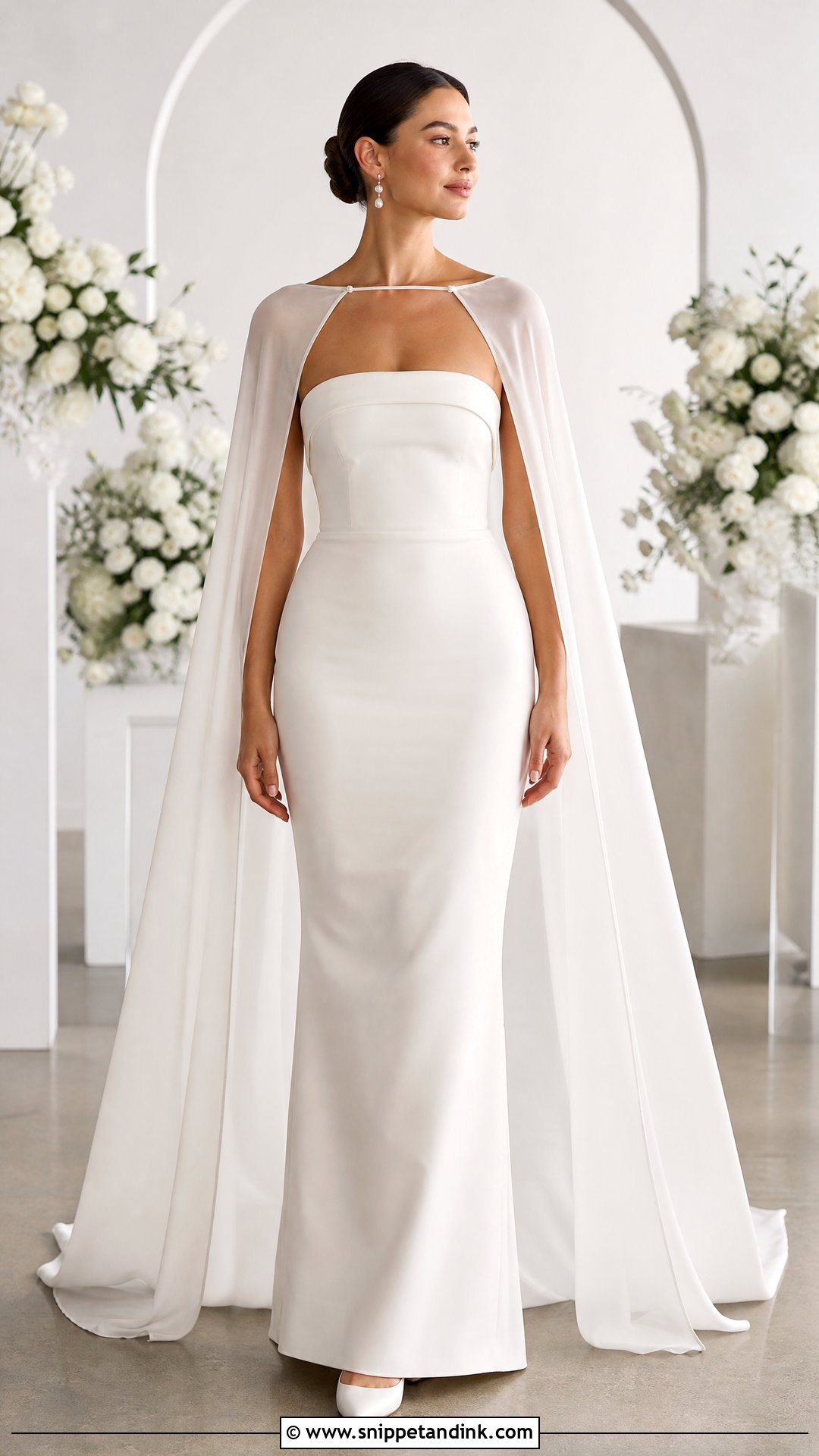 Strapless Wedding Dress With Detachable Cape Sleeves - Snippet and Ink - 20 Wedding Dress with Cape Sleeves