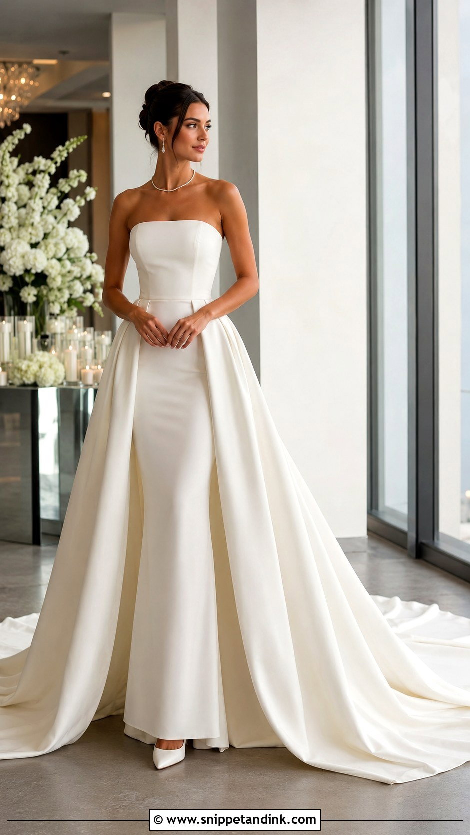 Strapless Wedding Dress With Detachable Cathedral Skirt - Snippet and Ink - 20 Wedding Dresses with Detachable Skirt