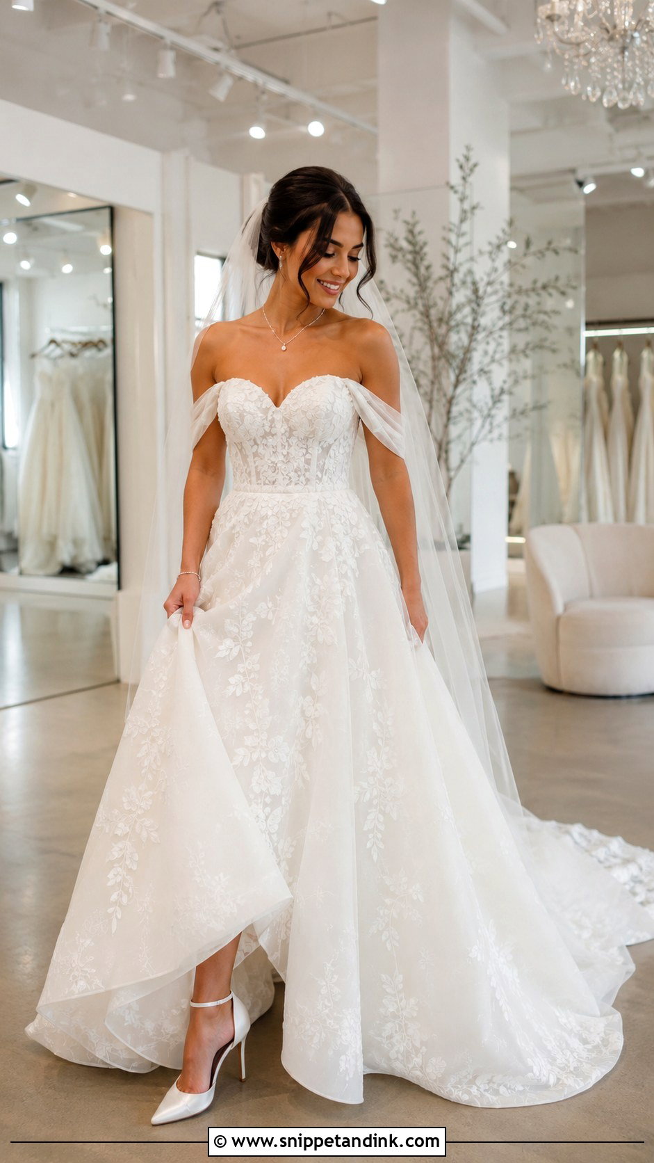 Strapless Wedding Dress With Detachable Lace Topper - Snippet and Ink - 25 2 in 1 Convertible Wedding Dresses