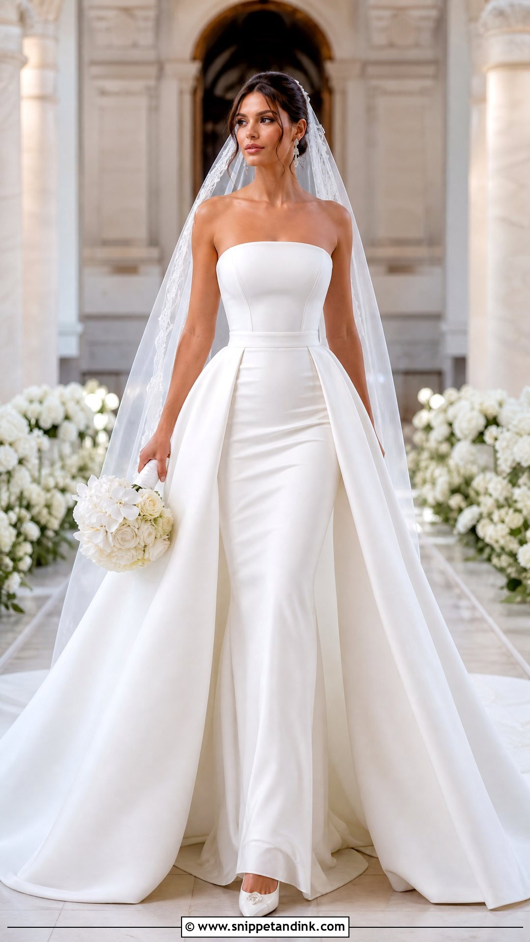 Strapless Wedding Dress With Detachable Overskirt - Snippet and Ink - 20 Strapless Fitted Wedding Dress Ideas