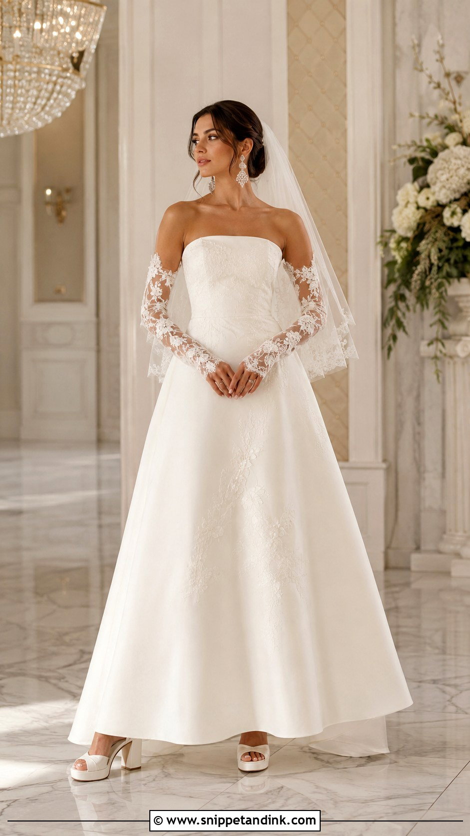 Strapless Wedding Dress With Detachable Sleeves - Snippet and Ink - 20 Dress for Marriage Ideas