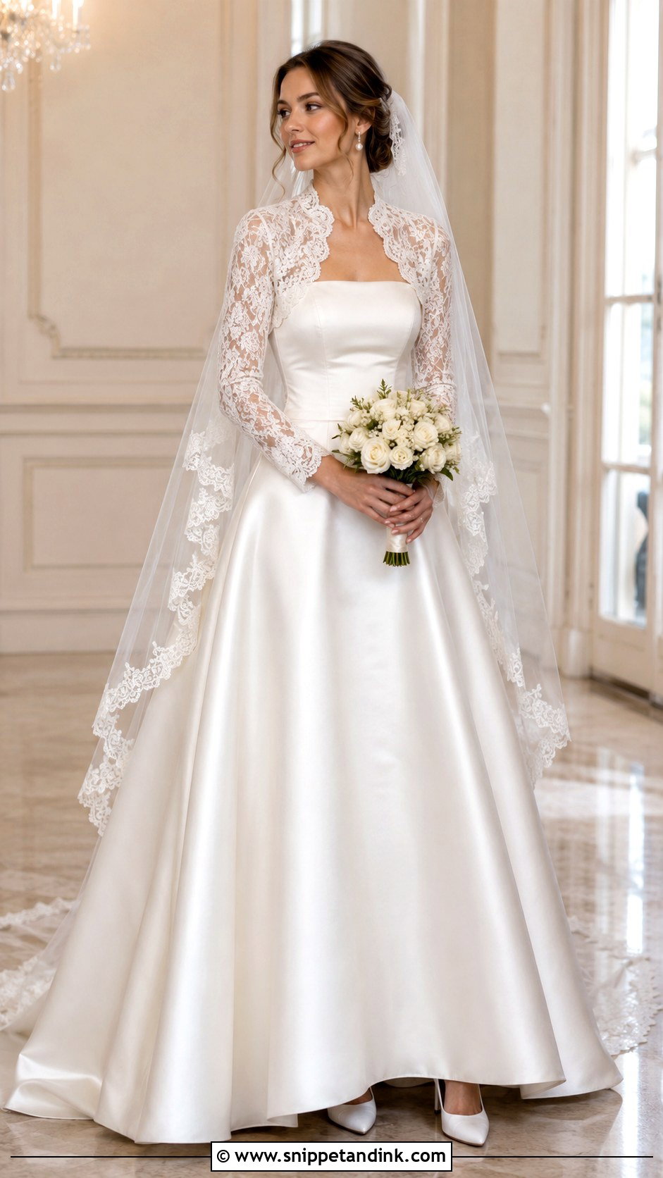 Strapless Wedding Dress With Lace Bolero Sleeves - Snippet and Ink - 20 Strapless Wedding Dress with Sleeves