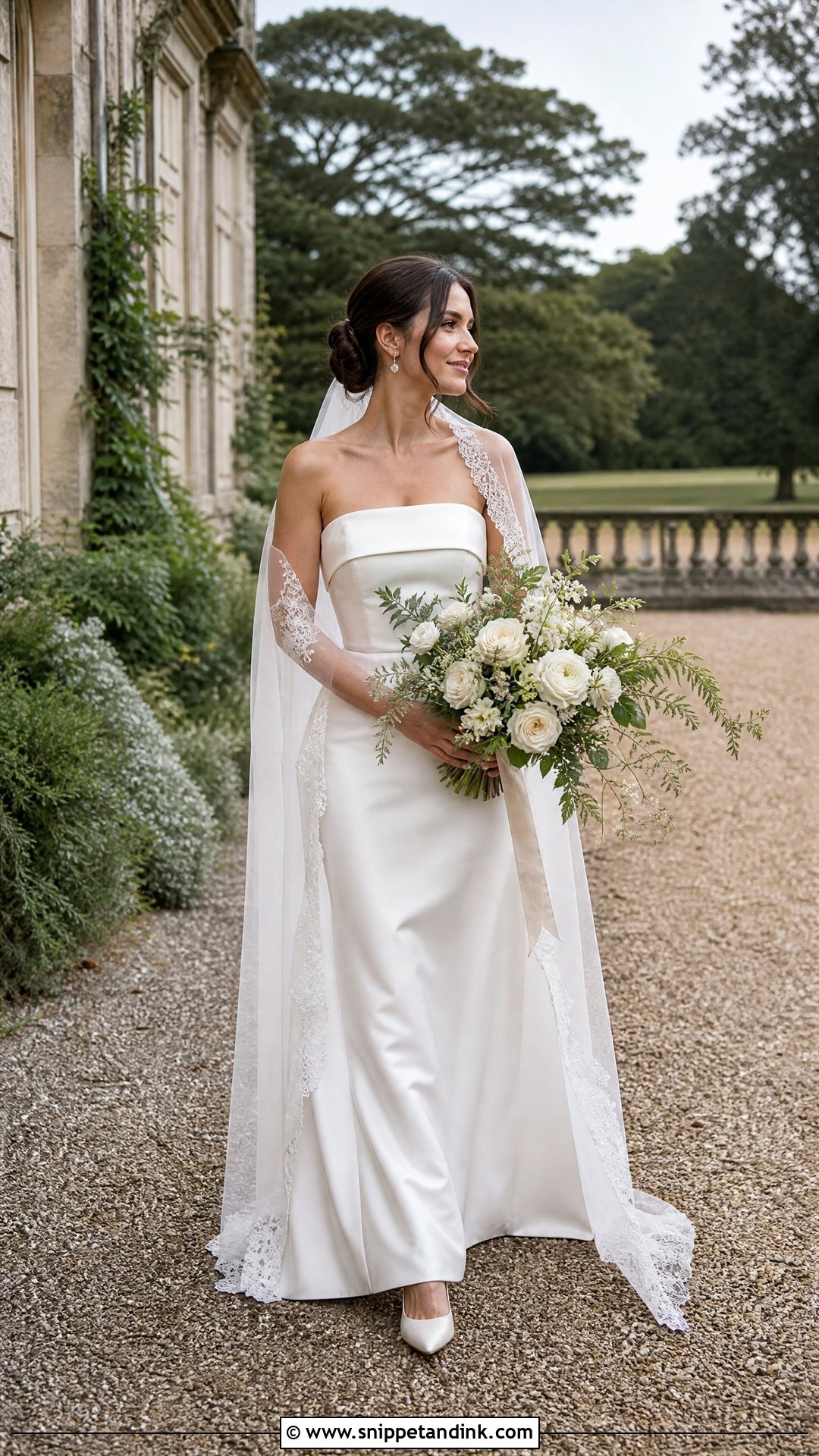 Strapless Wedding Dress With Lace Trim Scarf - Snippet and Ink - 20 Strapless Wedding Dress with Scarf Ideas