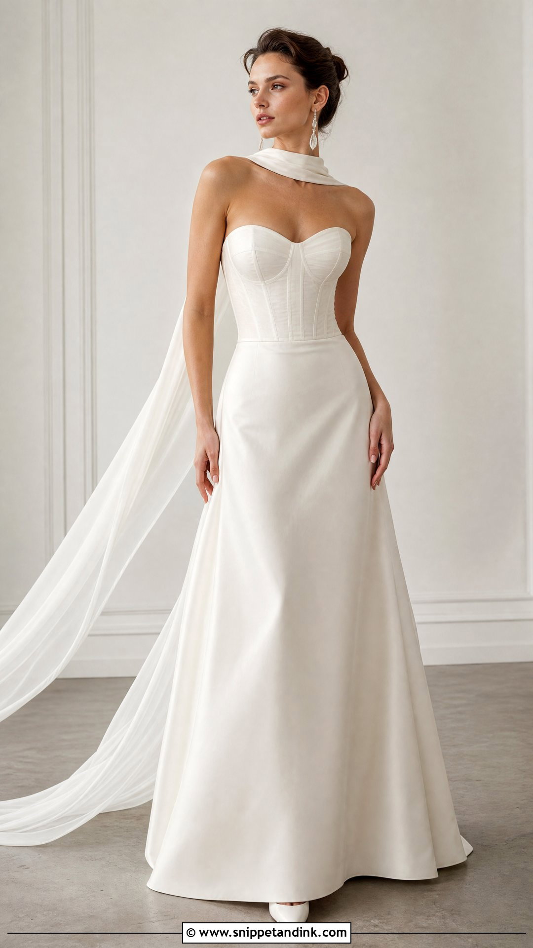 Strapless Wedding Dress With Neck Scarf - Snippet and Ink - 20 Wedding Dresses with Neck Scarf