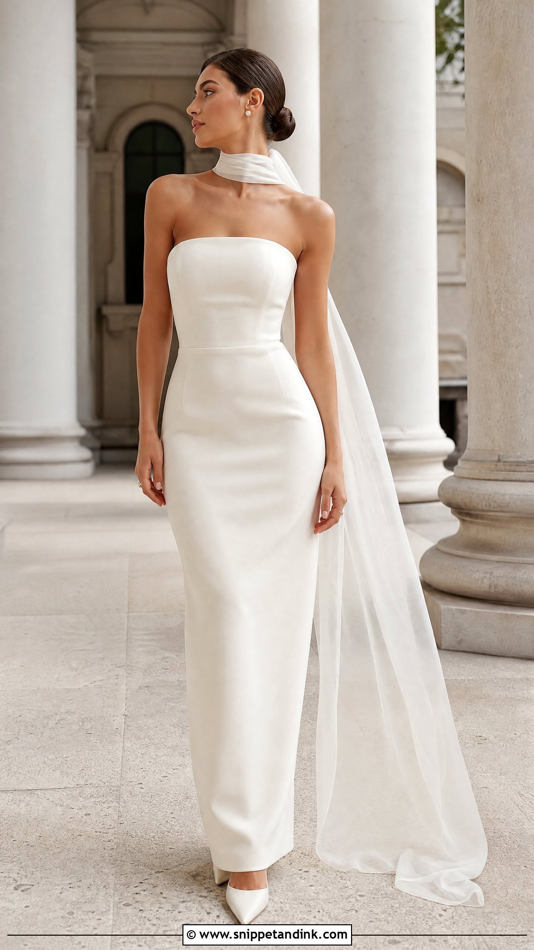 Strapless Wedding Dress With Neck Scarf - Snippet and Ink - 25 Wedding Dress with Neck Scarf Ideas
